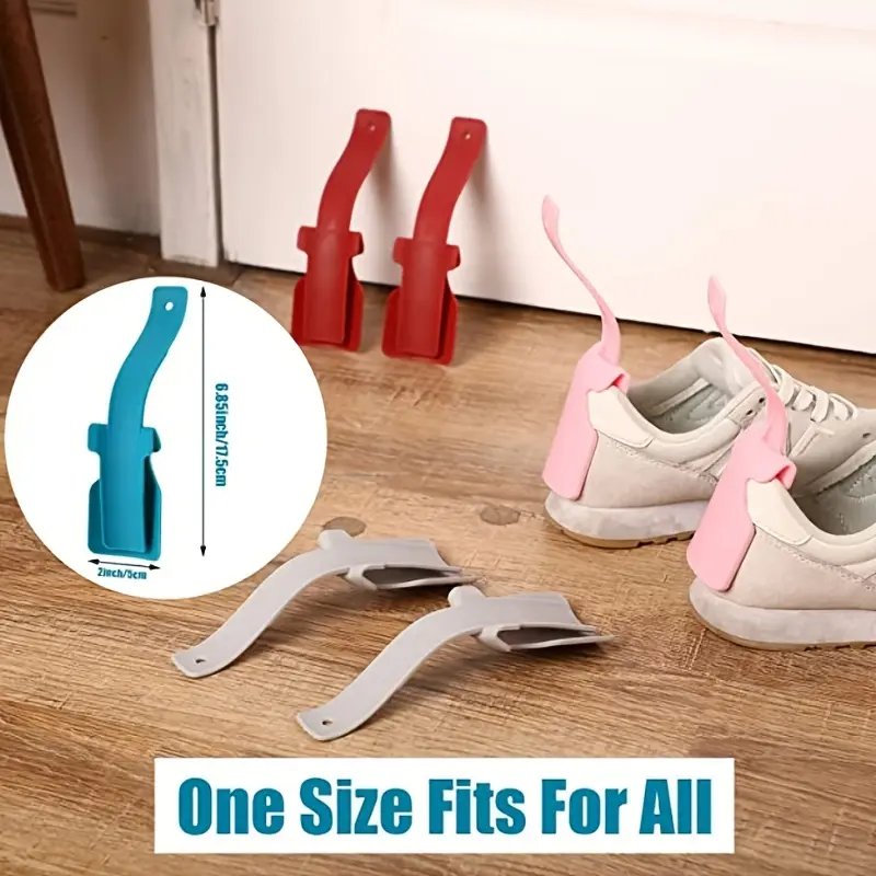 1/2 Portable Shoe Helper - Short Handle Shoe Horn - Shoe Lifting Helper, Easy to Wear and Take Off, Suitable for Men and Women Plastic Shoe Horn Footwear Comfort 0