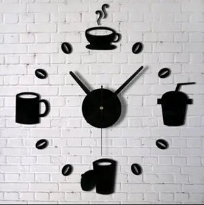 Jam Dinding DIY Kopi Cafe Taffware Coffee Wall Clock Modern