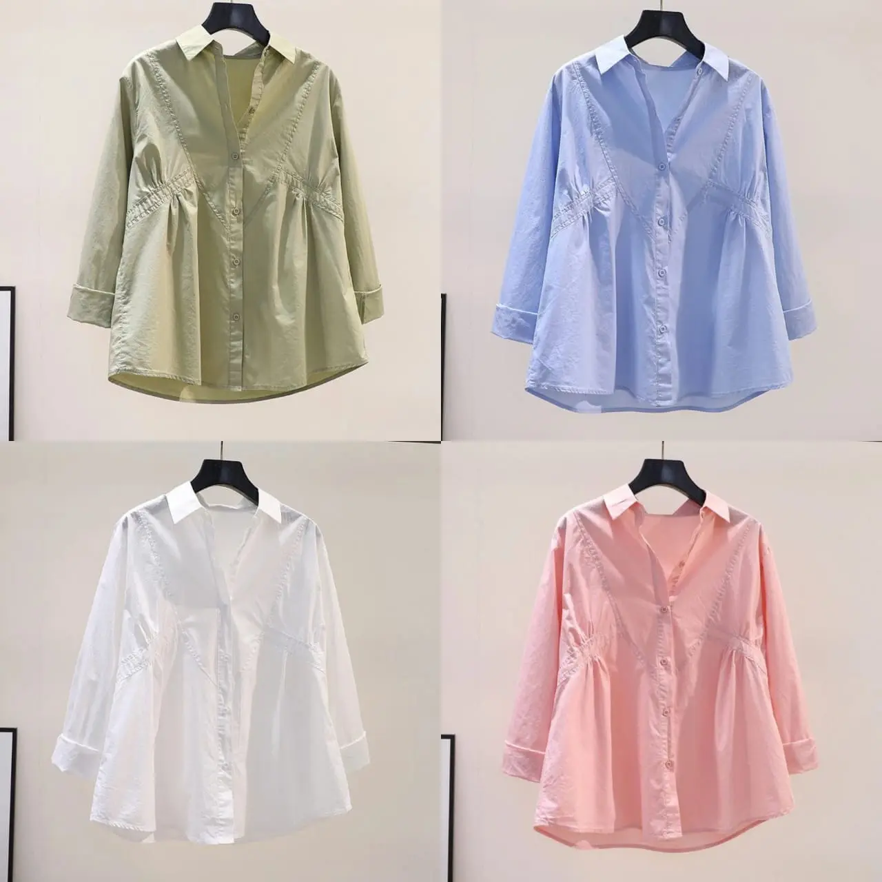 NANDO KEMEJA RUFFLE BABYDOLL LENGAN PANJANG PULLSIZE KATUN POPLIN 8154