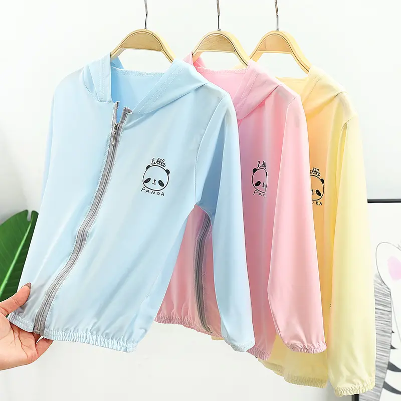 Children's Summer Clothing Boys and Girls Big Kids Sun Protection Breathable Baby Air Conditioning Shirt Jacket Children's Ice Silk Sun Protection Clothing