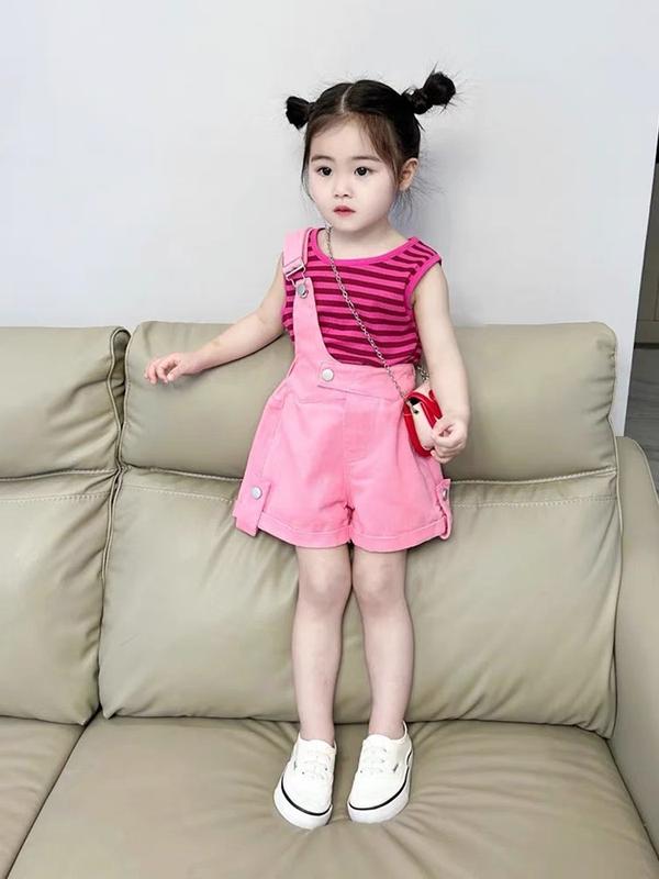 Quần áo bé gái- Set bộ đồ yếm 2 chi tiết dây lệch bé gái dễ thương từ 1 tuổi đến 5 tuổi