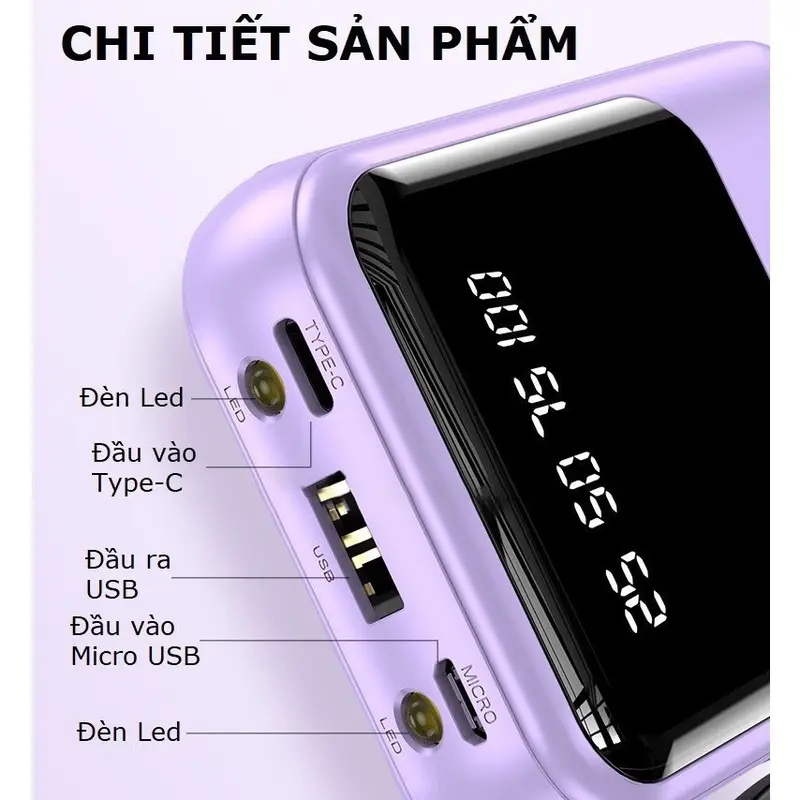 Sạc Dự Phòng MINI 30000mAh Với 3 Cổng Ra Tích Hợp Sạc Nhanh - Phụ Kiện 2