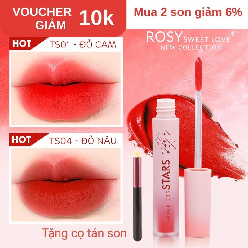 [TẶNG CỌ TÁN SON] Touch The Stars New Collection Son Kem Lì- Son Tint Bóng, lâu trôi, bền màu, không chì Nữ Women