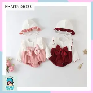 LITTLE KIBBY | NARITA JUMPER | JUMPER BAYI | JUMPSUIT BAYI | BAJU PESTA BAY | DRESS BAYI Katun Perempuan Newborn