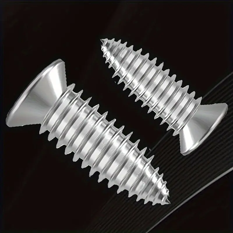 Carbon Steel Self-Tapping Flat-Head Screws for Light Steel Keel - High-Density Grip Thread, Full Thread Coverage, Right-Handed, Cross-Headed, Zinc-Plated
