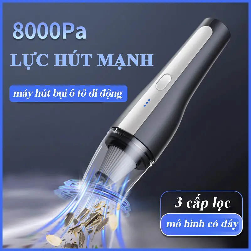 Máy hút bụi ô tô cầm tay có dây gọn nhẹ công suất lớn, máy hút bụi xe hơi, bàn làm việc, lông thú đa năng