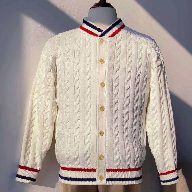 Áo Bomber Cable-Knit Len Dệt Kim Lông Cừu - Local Brand Revvour