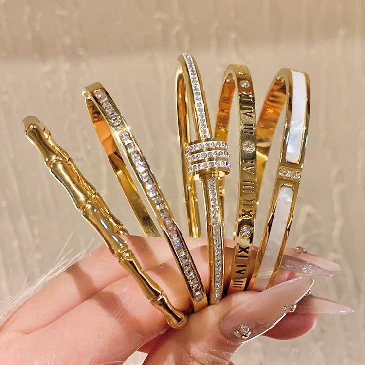 Vòng Tay Thép Titan Thiết Kế Sang Trọng Tối Giản, Ngôi Sao Bỏ Lỡ Thiết Kế Thắt Lưng Mỏng, Màu Sắc Không Phai Màu