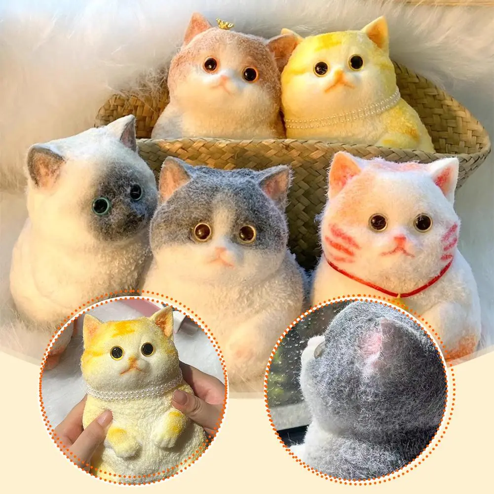 Đồ Chơi Squishy Silicon Mềm Hình Mèo, 1 Cái, Mô Phỏng Cho Trẻ Em, Giúp Giảm Căng Thẳng, Đồ Chơi Véo, Q3Z9