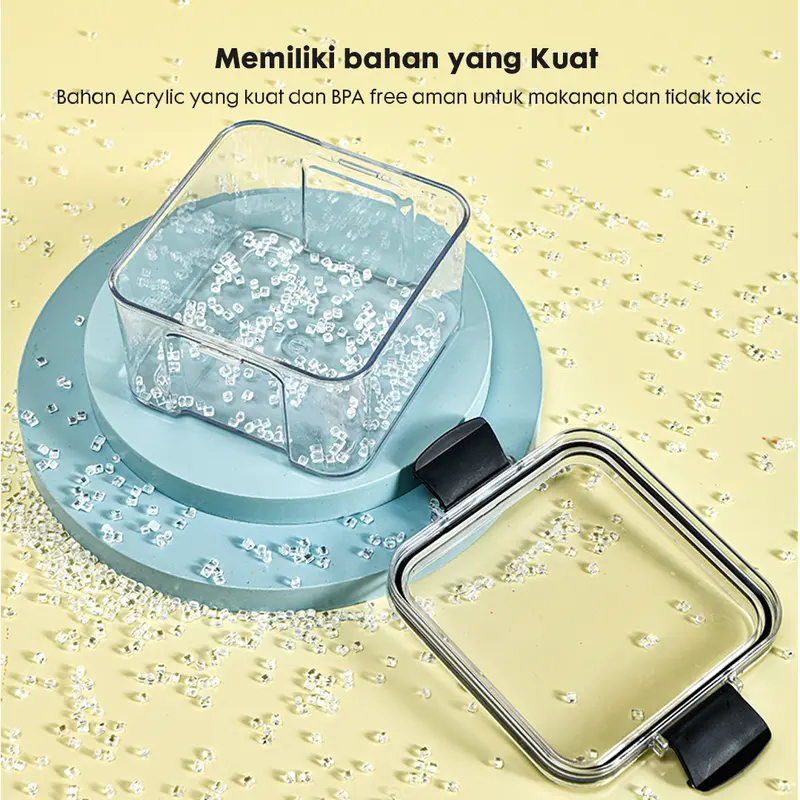 Toples kotak Makanan Snack Penyimpanan Kedap Udara Warna Anti Bocor Acrylic Kulkas Putih 6