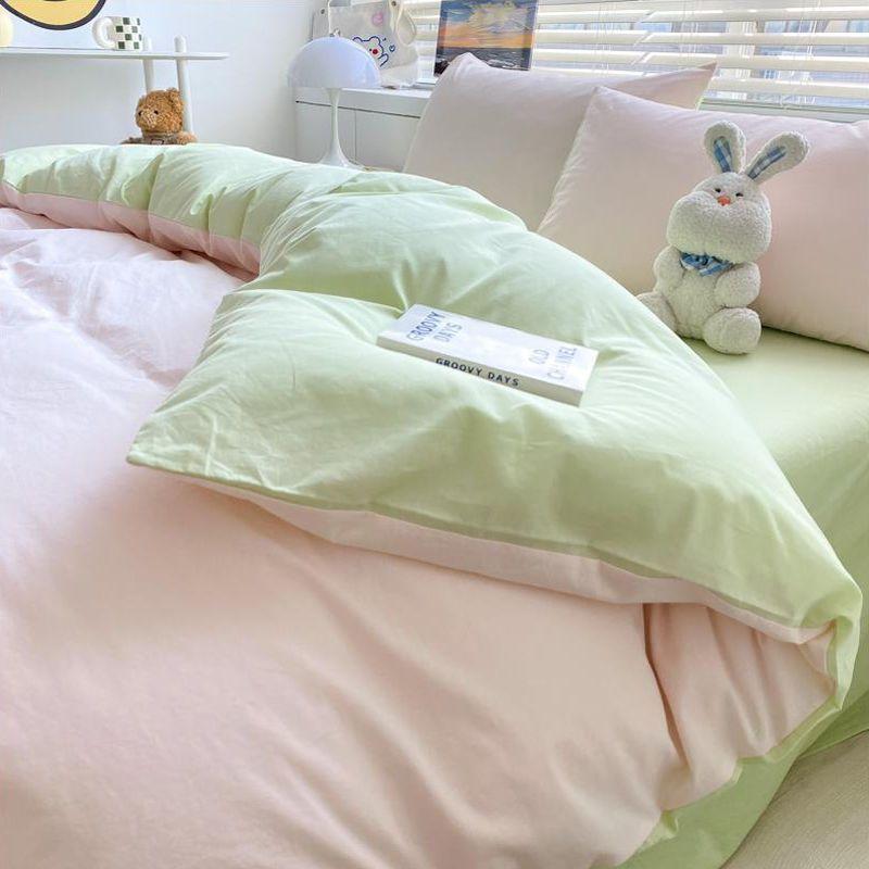 Vỏ Chăn Một Mảnh, Kích Thước 150 X200x230, Thích Hợp Cho Ký Túc Xá Sinh Viên, Ga Trải Giường, Vỏ Chăn Đôi, Chải, Bộ Bốn Món, Thích Hợp Cho Mẫu Giáo Và Khách Sạn 4