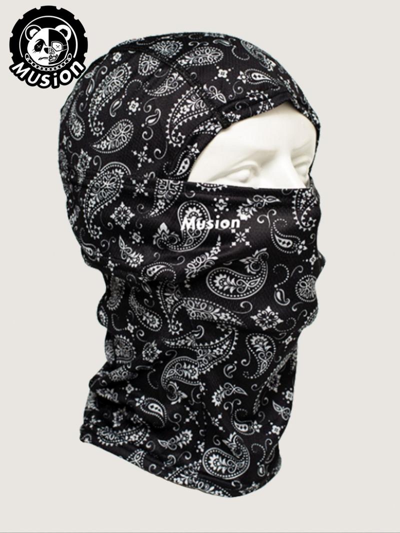 Product Introduction of Paisley Print Balaclava, Breathable Cut Out Face Mask, Outdoor Sports Cycling Face Cover for Men & Women, Sports & Outdoor Clothing Accessories, Protective Gear 4