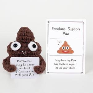 Cute Poop Shaped Crochet Figurine, 1 Count Desktop Ornament, Bathroom Washroom Adornment for Home Office Gift