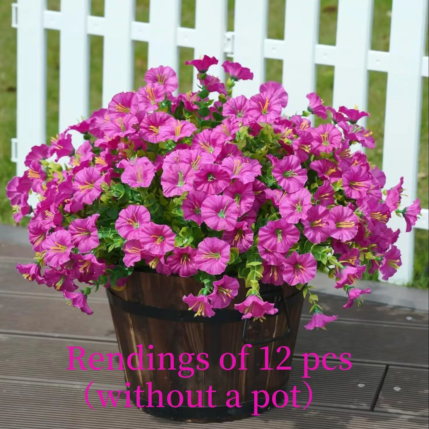 Artificial Flower, 12pcs/set Simulated 7-head Eucalyptus Morning Glory Fake Flower, Decorative Flowers for Home Garden Outdoor Decoration, Plastic Plants