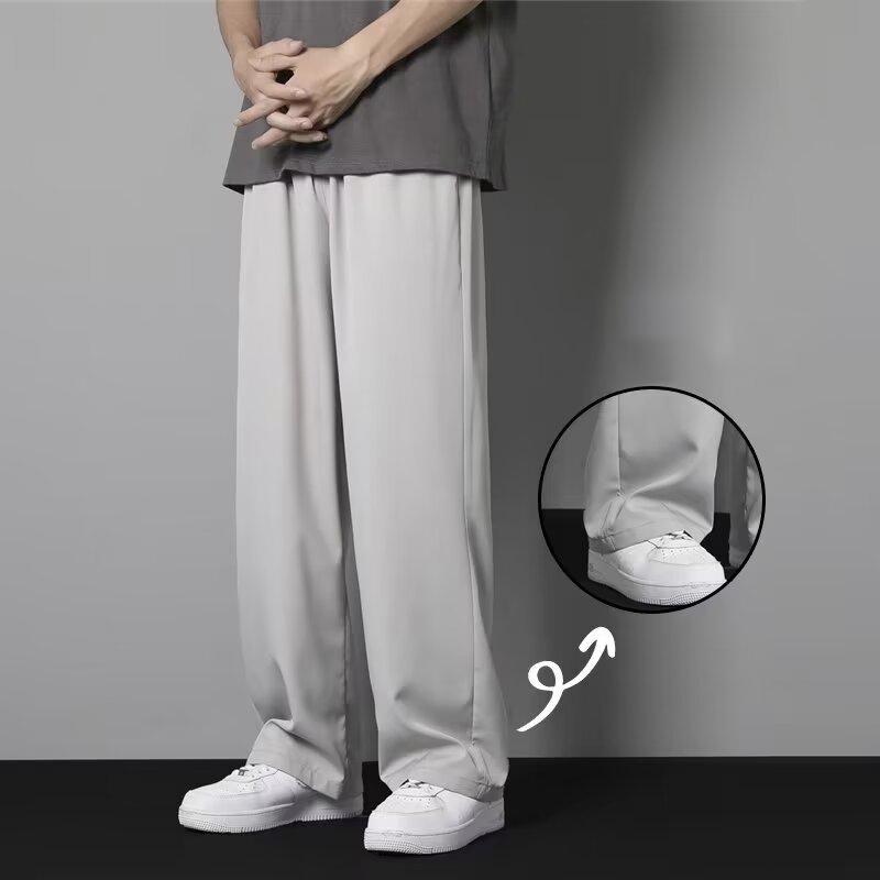 Quần Dài Nam Thường Ngày Co Giãn, Cỡ M-5XL, Ống Thẳng Và Rộng, Có Màu Đen, Xám Đậm Và Xám Nhạt, Thích Hợp Mặc Thường Ngày 3