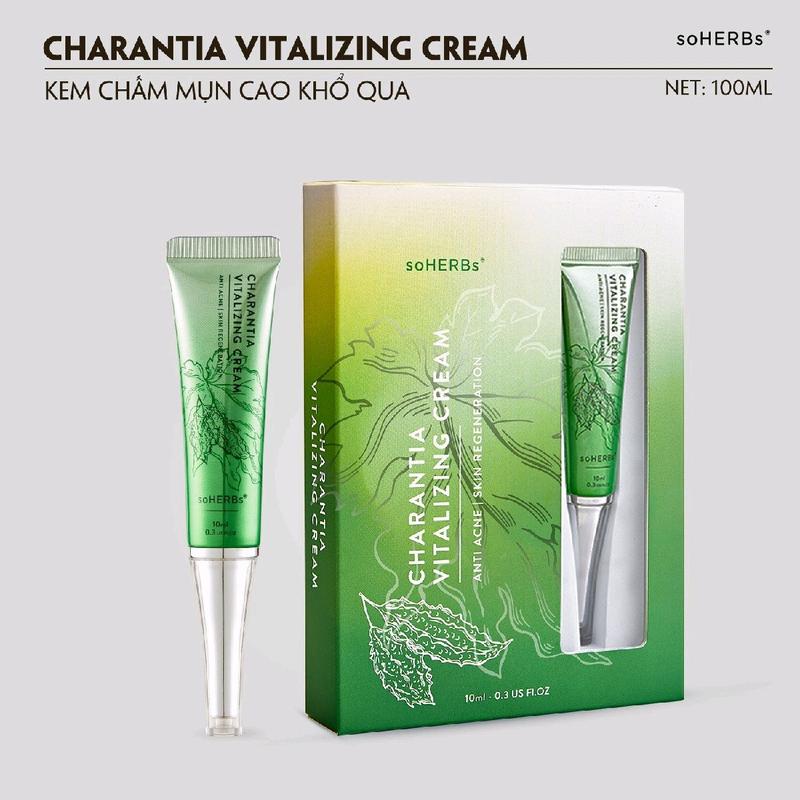 KEM CHẤM MỤN CAO KHỔ QUA SoHERBs 10ml - ( Charantia Vitalizing Cream ) - Hỗ trợ giảm mụn Skincare