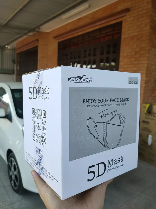 Thùng 100 cái khẩu trang 5D Famapro chính hãng dạng túi zip Nam Phụ Kiện 1