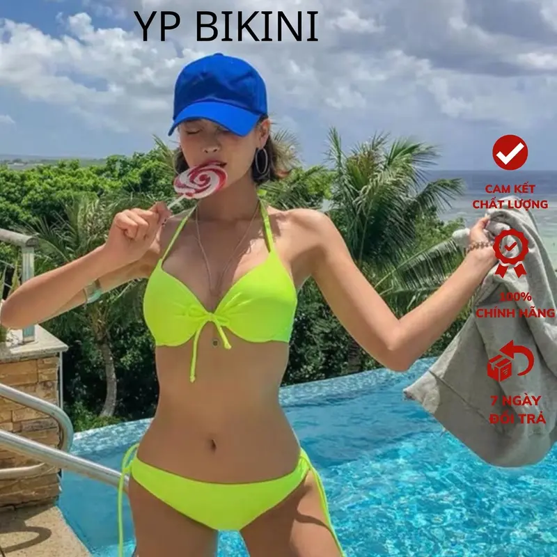 BIKINI 2 mảnh gọng nâng ngực ,quần ship luồn dây tôn dáng Nhung Áo Women Kem 5
