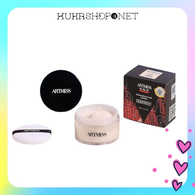 Phấn phủ bột kiềm dầu Artmiss Transparent Matte Powder kiểm soát dầu giữ nền lâu trôi 30g