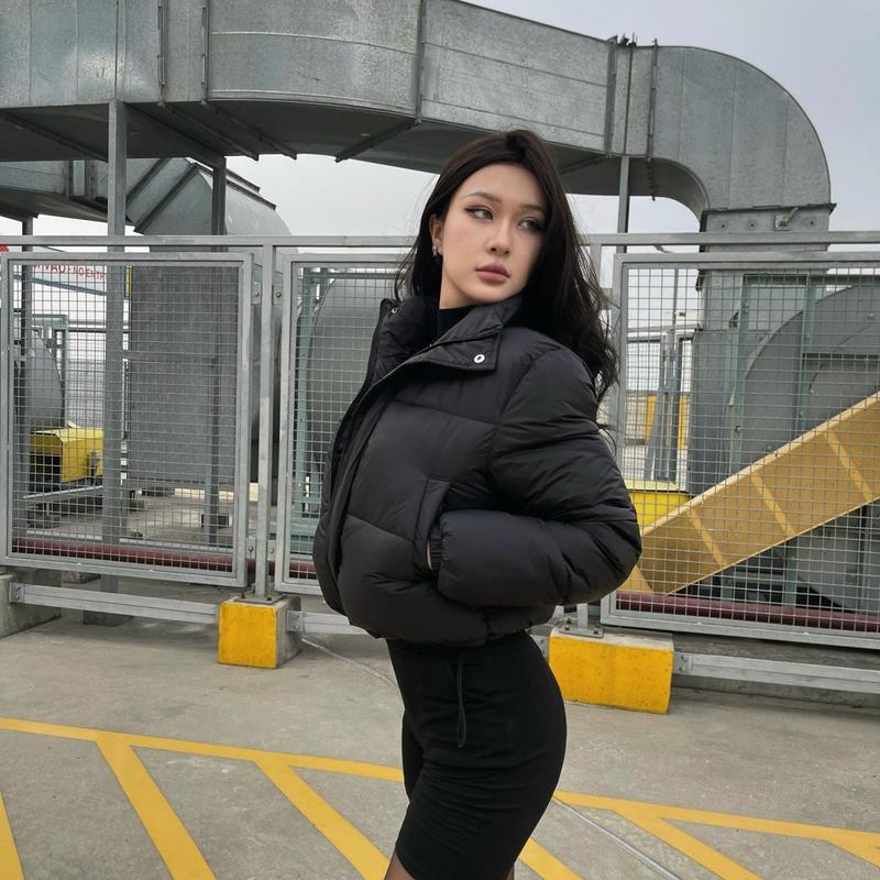 Áo phao dáng ngắn croptop nhồi bông ANNAKIKI ấm áp mùa đông - LV01