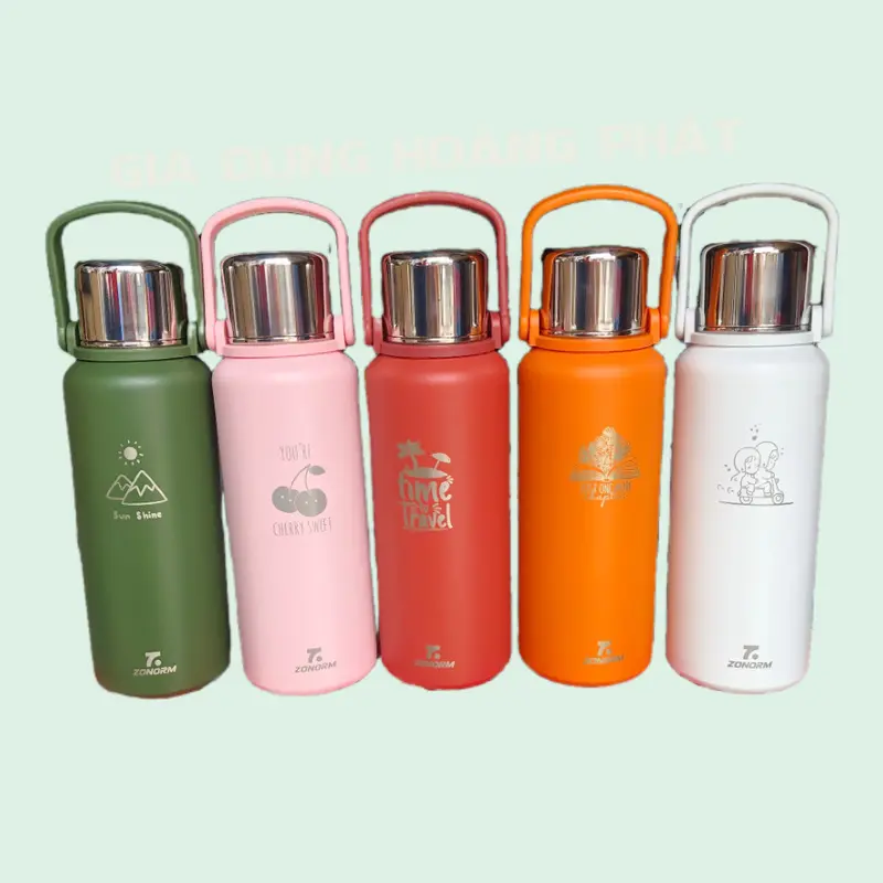 [HCM] Bình giữ nhiệt 7.ZONORM INOX 316 cao cấp, có quai xách kèm sticker nổi 2