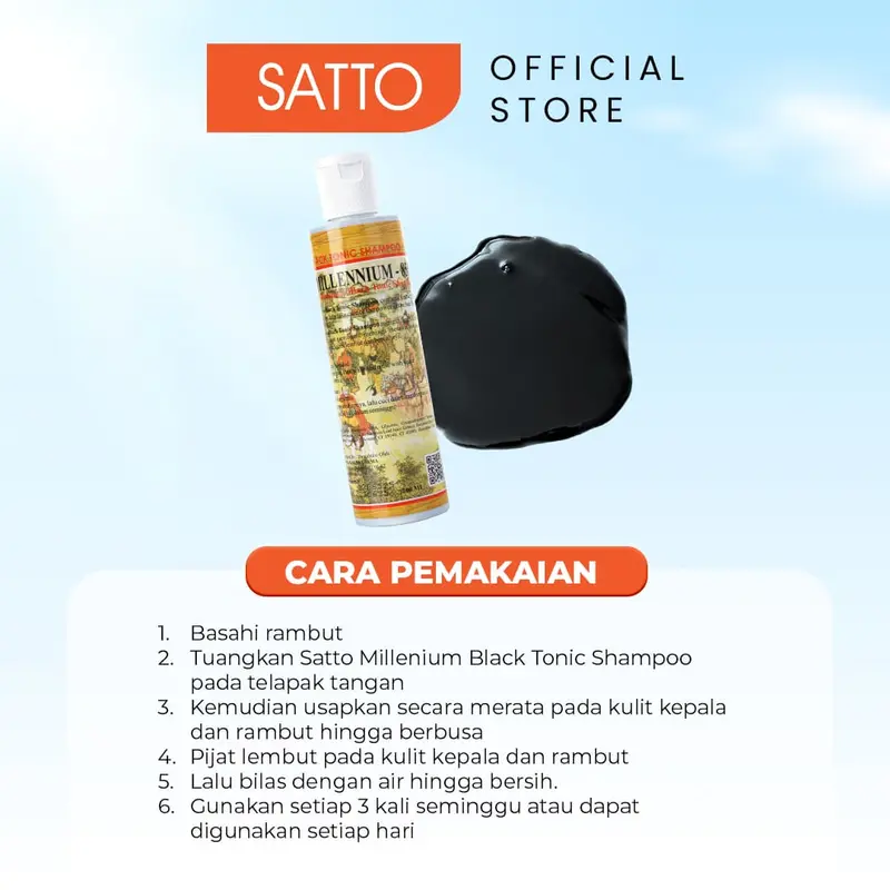 Satto Millenium Black Tonic Shampoo - Menguatkan & Melembutkan Rambut 4