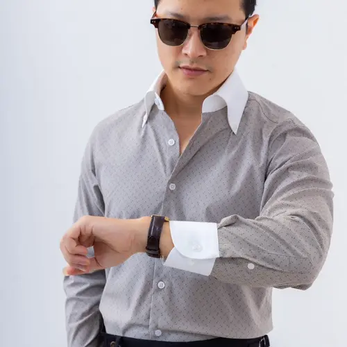 Genn By Anhh Sơ mi nam hoạ tiết nanh sói phối cổ winchester