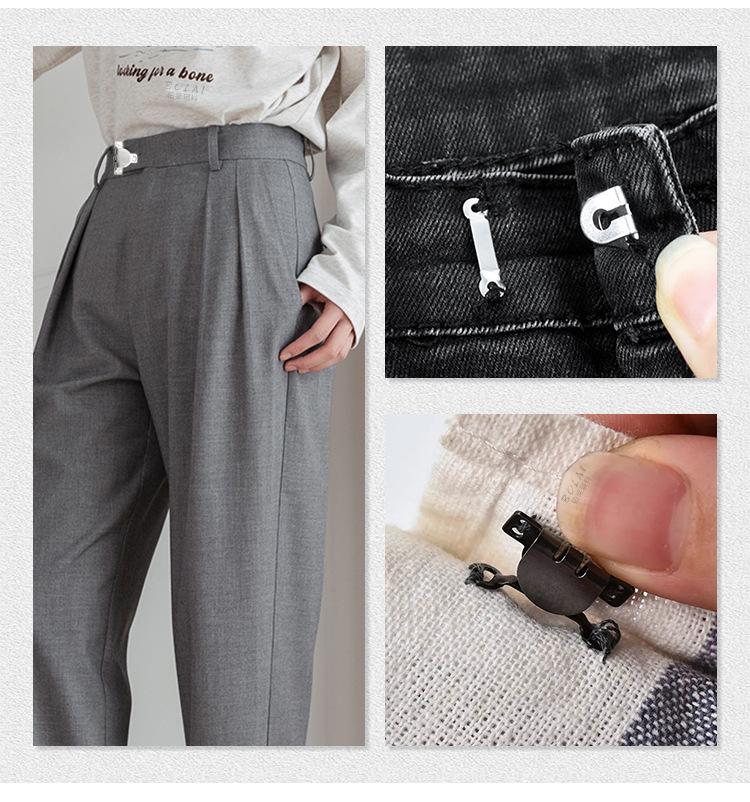 Product Introduction of Brass Adjustable Waist Clasps - No-Sew Invisible Fasteners for Pants & Skirts, Concealed Security Clasps with Metal Hooks for Waist Resizing (Set of 5) 10