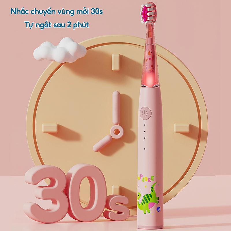 Bàn chải điện trẻ em treVi Kids đầu lông bàn chải mềm mại an toàn cho bé [BẢO HÀNH 12 THÁNG] + Qùa tặng bí mất bàn  chải banchai  dien 4