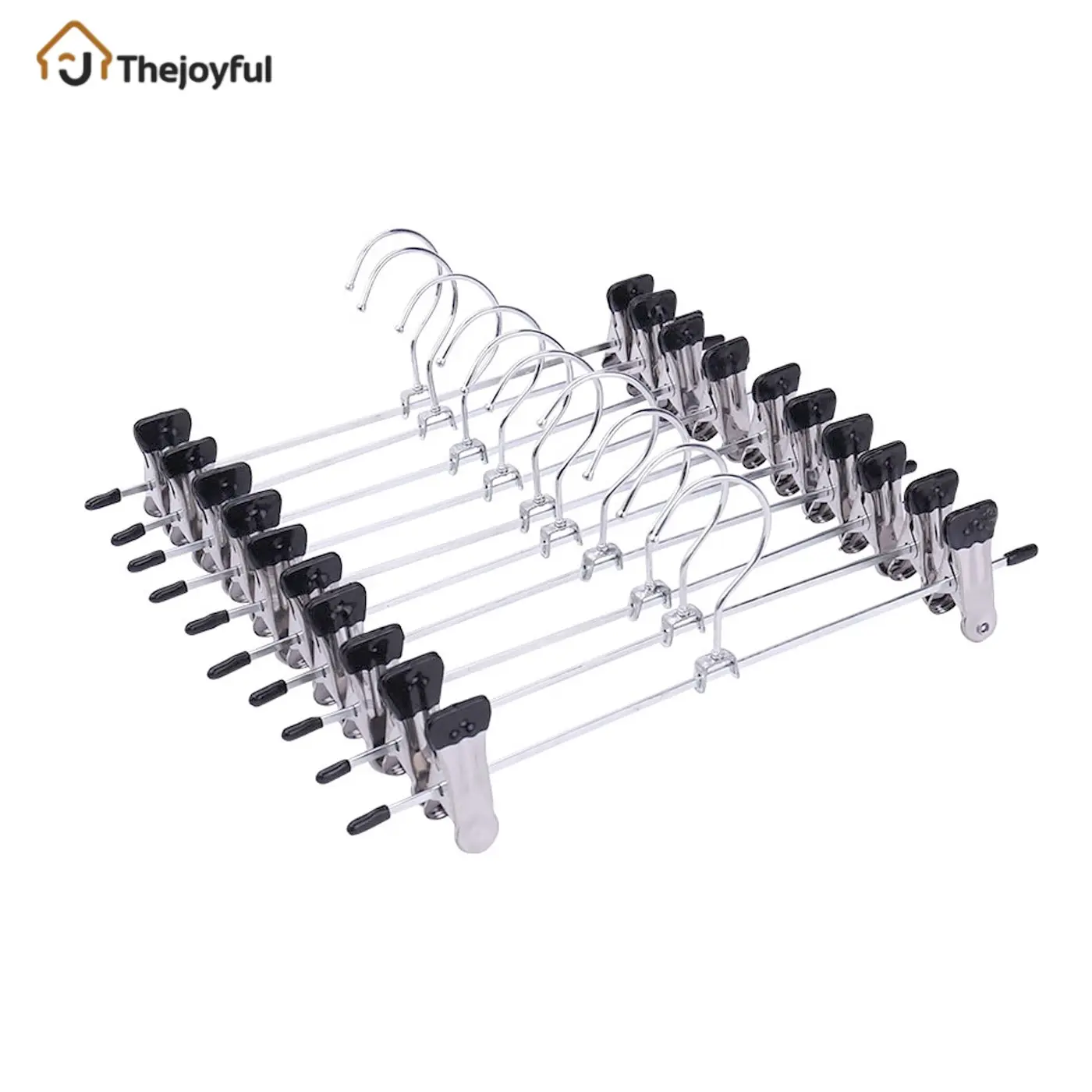 Penyangkut dengan Klip, Rak Penyangkut Boleh Laras, Bahan Kayu, Tersedia dalam 5, 10, 20, 30, 40 keping, Sesuai untuk Skirt, Thejoyful rakkabinet  dapur