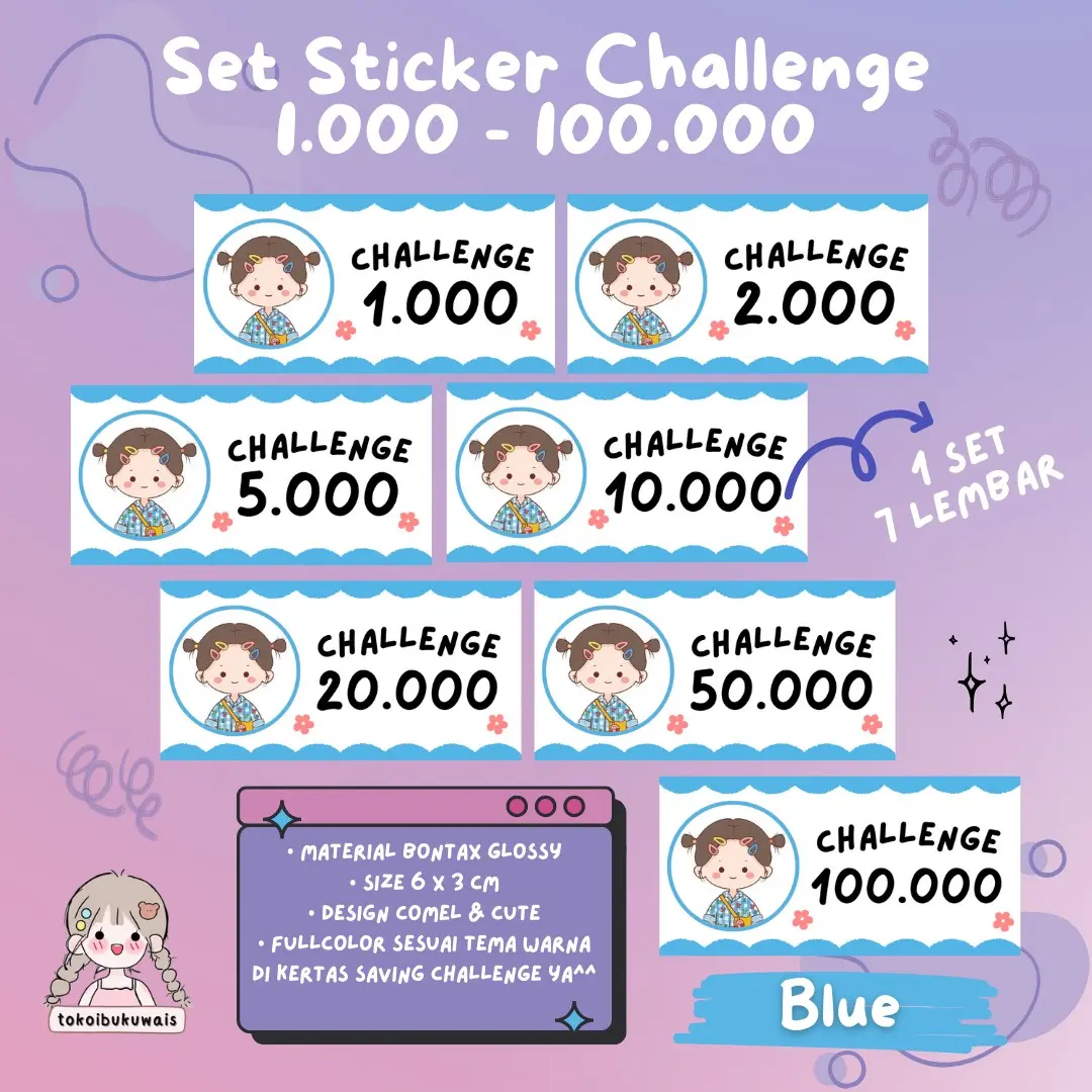 STICKER CHALLENGE CUTE AESTHETIC FULLCOLOR