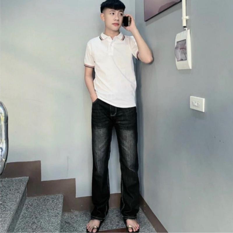 Quần Jean nam ống suông Boy Phố, from rộng chất vải co giản mẫu mới cháy phố Hot Trend Menswear Pants Có Túi quần  jeans Ong quanjeans  namsale quần  d2 3