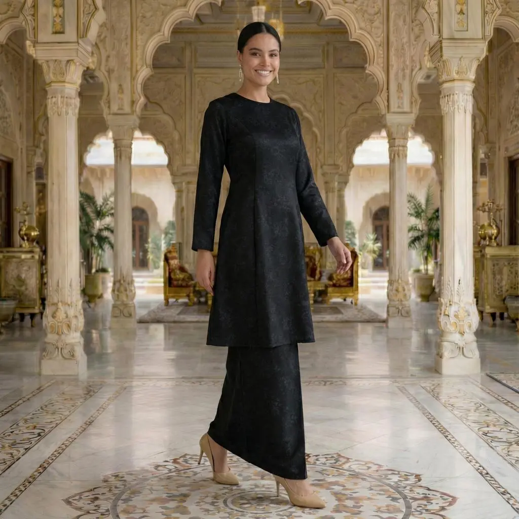 [Raya 2026] Kurung Riau Sri Ratna Royal Satin Embossed Fashion Wanita ...