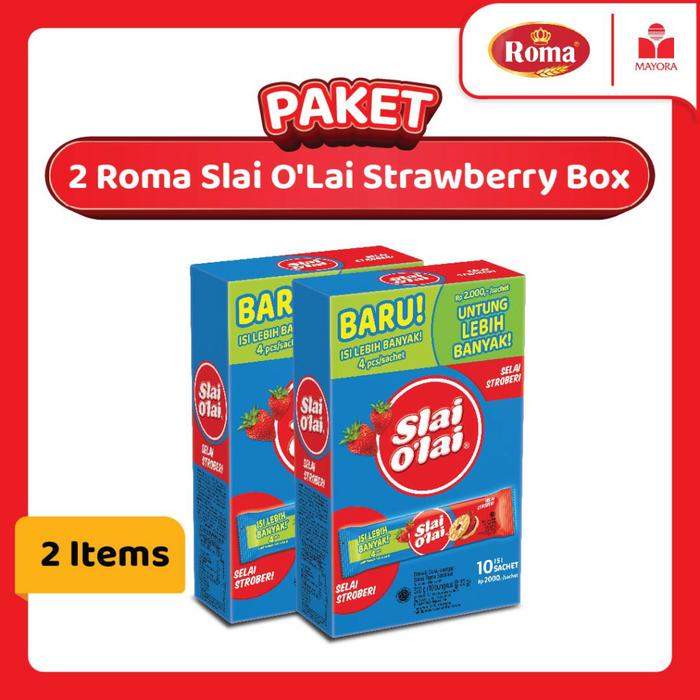 Gambar Paket 2 Roma Slai O'lai Strawberry Box dari Mayora Kota Administrasi Jakarta Barat Tokopedia