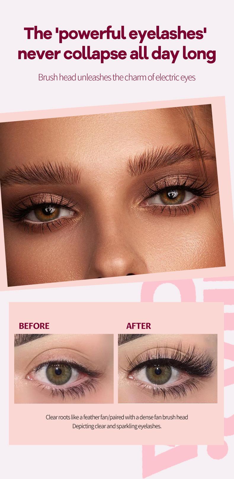 Product Introduction of 3D styling mascara, waterproof, smudge-proof and sweat-proof, black long and curling eyelashes 4