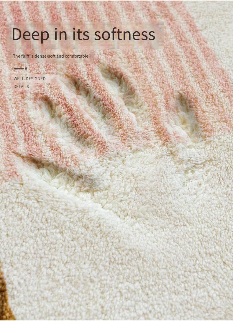 Product Introduction of 40*60cm Crystal Velvet Carpet Cute Cat Plush Bed Rug Living Room Bedroom Floor Mat Machine Washable Rug Window Mat 6