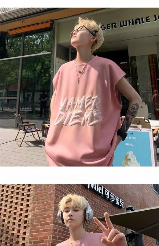 Product Introduction of Áo Thun Nam Mùa hè, Thời Trang Hàn Quốc Mới, Phong Cách Instagram Tối Giản, Không Tay, Dáng Rộng Vừa Vặn, Dễ Phối Đồ Thường Ngày Cổ Tròn, Áo Vest Thể Thao, Cỡ M-5XL, Áo Yếm, Dành Cho Nam 19