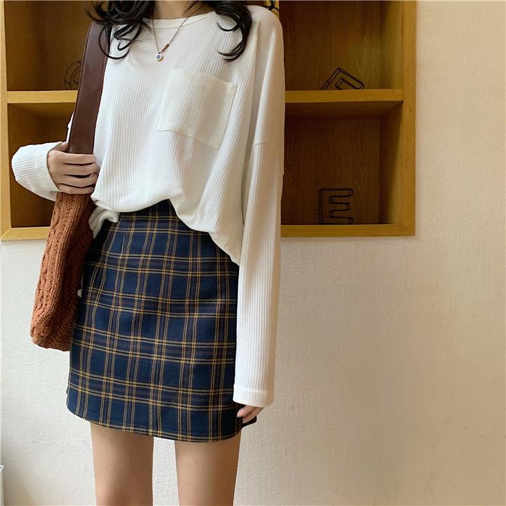 Product Introduction of Season Plaid Skirt Women's High Waist Trendy Women's Students' Skirt Package Hip Skirt 10