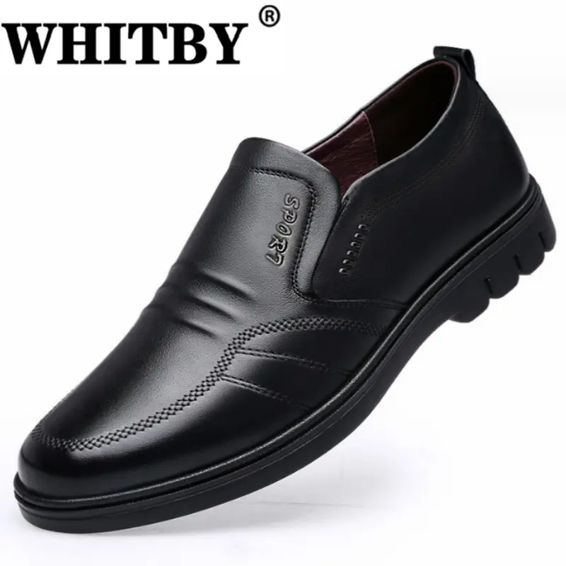 WHITBY COD(3 Days Delivery)New British Black Casual Men's Leather Shoes Business Formal Leather Shoes Slip-on & Pull-on