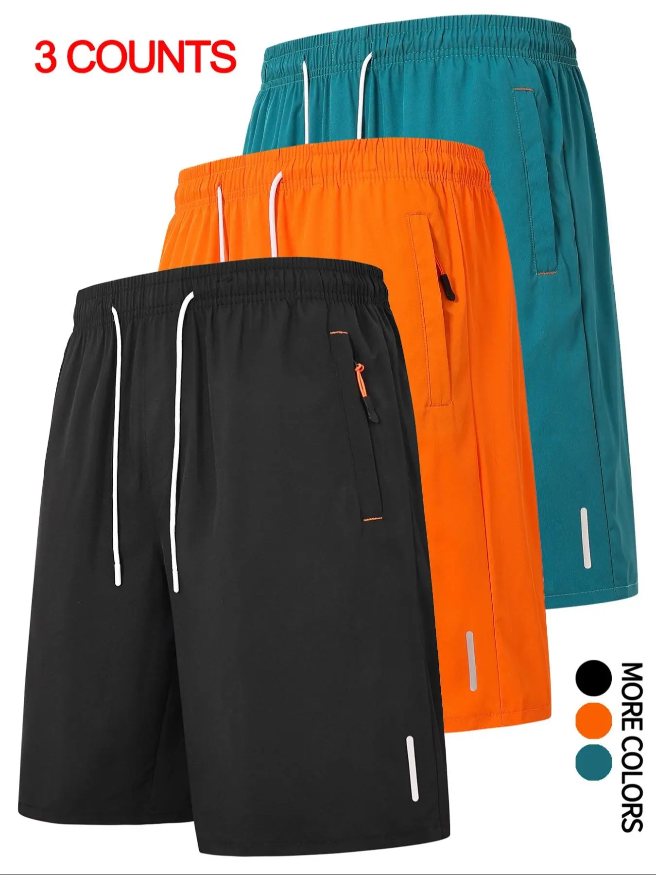 Men's Solid Color Drawstring Waist Shorts, Casual Regular Fit Pocket Zipper Shorts for Summer, Men's Bottoms for Daily Wear, Men's Shorts