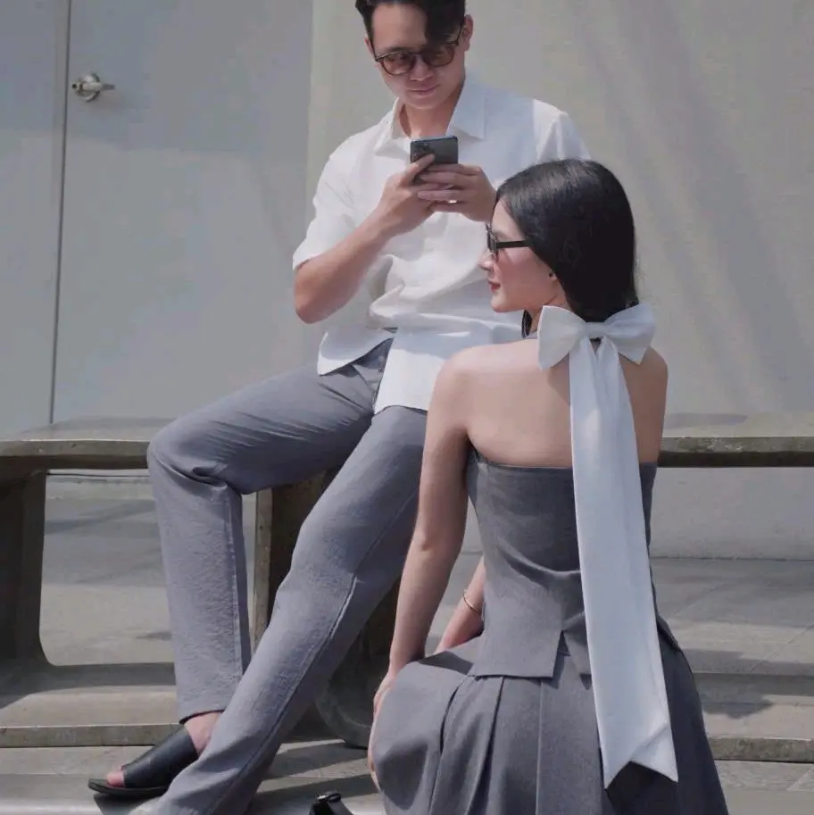 Set đồ đôi thiết kế   SƠ MI NAM VÀ ĐẦM NỮ