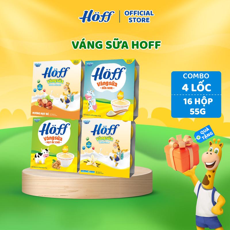 HOFF Combo Váng sữa Mix 4 vị cho bé (16 hộp x 55g)