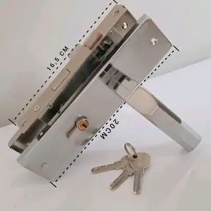 Handle set kunci tanggung 20cm crome selot kunci pintu rumah