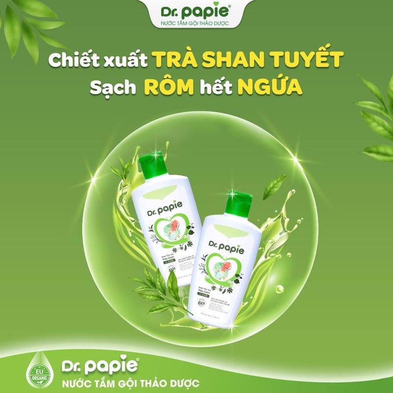 Nước Tắm Thảo Dược Dr Papie Giúp Giảm Mẩn Ngứa Và Rôm Sảy, Hỗ Trợ Làm Sạch, Mát Da Bé - Chai 230ml 2