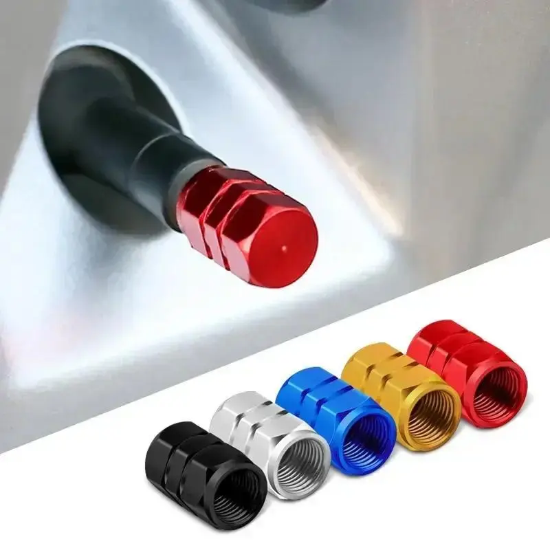 Z1 4pcs Aluminum Alloy Car Wheel Tire Valve Caps Tyre Rim Stem Covers Airdust Waterproof For Automobiles Motorcycles Trucks Bikes