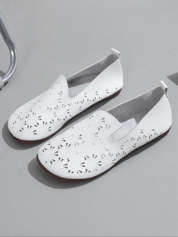 Women's Hollow Out Design Slip on Flats, Casual Comfortable Breathable Flat Shoes for Daily Wear, Lightweight Breathable Shoes for Women & Girls 2