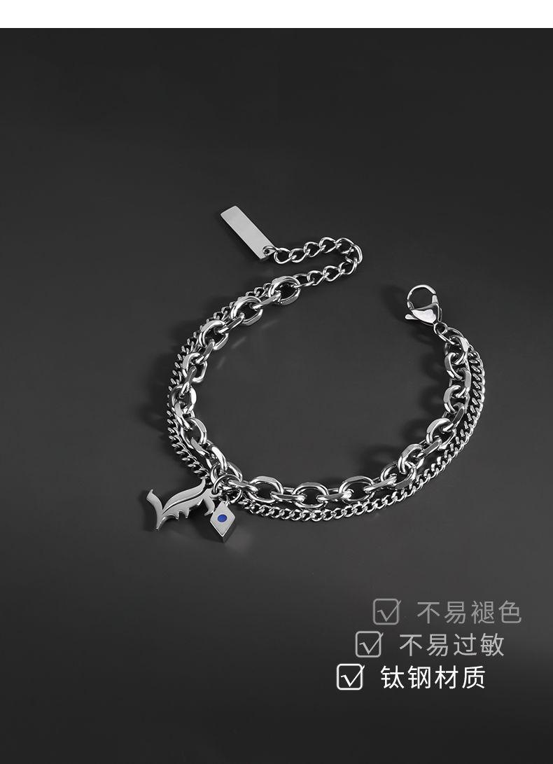 Product Introduction of Bracelet Men's Fashionable High Sense Ins Simple Men's Titanium Steel Accessories Women's Light Luxury Minority Boys Letters All-Match Jewelry 12