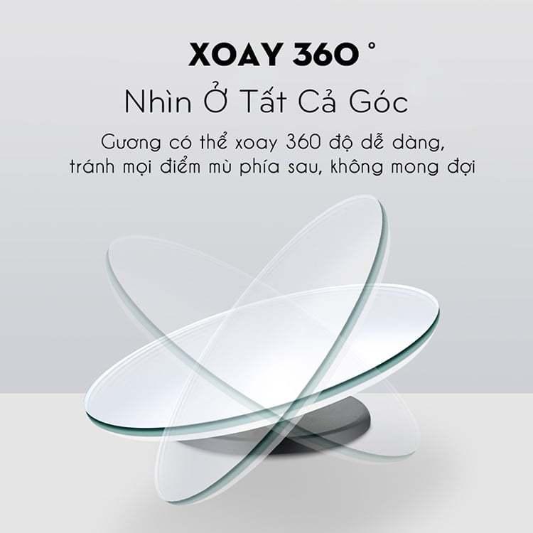 Gương Cầu Lồi Gắn Kính Hậu Ô tô Xoay 360 Xóa Điểm Mù 8