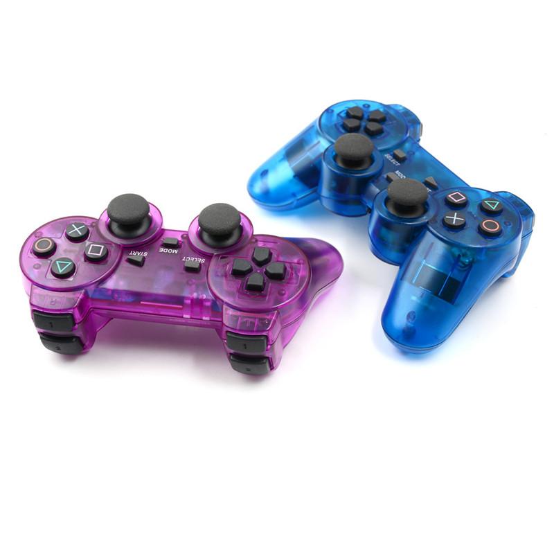 ตัวควบคุมเกมไร้สาย สีสันสดใส 2.4GHz Gamepad Joypad สำหรับ PS2 1 ชุด สีดำ 5