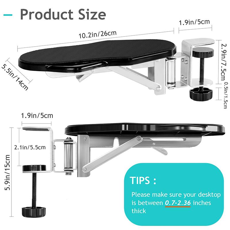 Product Introduction of 180° Adjustable Computer Arm Rest for Desk，90° Foldable Arm Wrist Rest Shelf for Home and Office 17